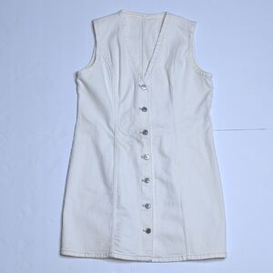 Abercrombie & Fitch Cream Button-Detail Dress, Small